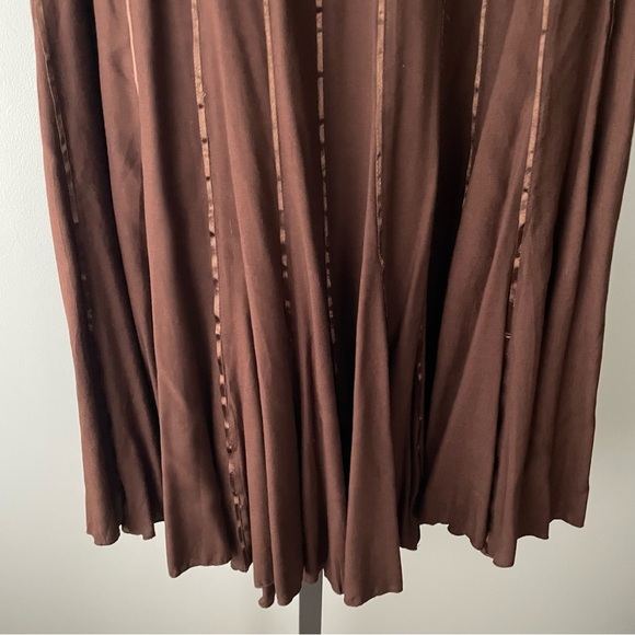 Temptation Boho Fairycore Peasant Midi Skirt Brown Size Medium - Picture 5 of 6